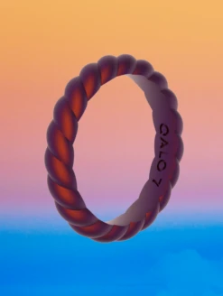 Women's Holographic Twist Stackable Silicone Ring -Silicone Jewelry & Accessories QLO.Holographic.Stackables.Web .PDP .Lifestyle.5 5V2