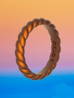 Women's Holographic Twist Stackable Silicone Ring -Silicone Jewelry & Accessories QLO.Holographic.Stackables.Web .PDP .Lifestyle.6 5V2