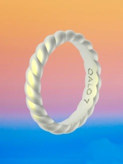 Women's Holographic Twist Stackable Silicone Ring -Silicone Jewelry & Accessories QLO.Holographic.Stackables.Web .PDP .Lifestyle.8 5V2