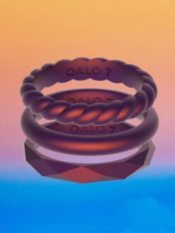 Women's Holographic Classic Stackable Silicone Ring -Silicone Jewelry & Accessories QLO.Holographic.Stackables.Web .PDP .Lifestyle.9 5V3