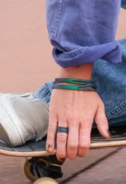 Women's Holographic Zaha Bracelet -Silicone Jewelry & Accessories QLO.Holographic.ZahaBracelet.Green Hover