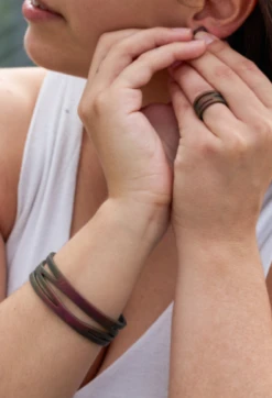 Women's Holographic Zaha Bracelet -Silicone Jewelry & Accessories QLO.Holographic.ZahaBracelet.Red Hover