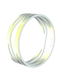 Women's Holographic Zaha Bracelet -Silicone Jewelry & Accessories QLO.Holographic.ZahaBracelet.White Angle