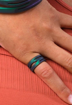 Women's Holographic Zaha Ring -Silicone Jewelry & Accessories QLO.Holographic.ZahaRing.Green Hover