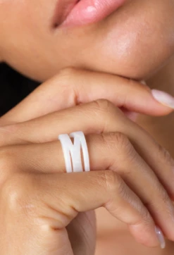 Women's Holographic Zaha Ring -Silicone Jewelry & Accessories QLO.Holographic.ZahaRing.White Hover