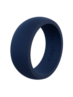 Men's Classic Q2X™ Silicone Ring -Silicone Jewelry & Accessories QLO.Men sClassicQ2X.TrueBlue.Angle