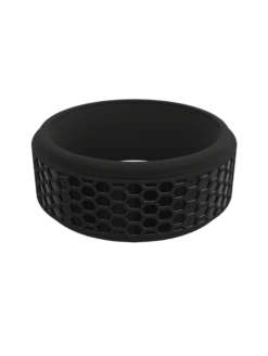 Men's Black Hex Silicone Ring -Silicone Jewelry & Accessories QLO.Men sHex.Black .CMZ