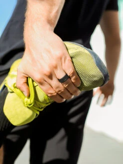 Men's Black Hex Silicone Ring -Silicone Jewelry & Accessories QLO.Men sHex.Black .Lifestyle1