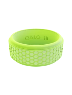 Men's Black Hex Silicone Ring -Silicone Jewelry & Accessories QLO.Men sHex.NeonGreen.Horizontal
