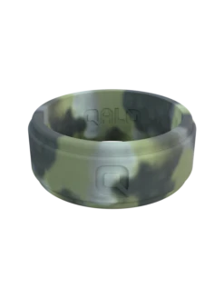 Men's Brush Camo Step Edge Q2X™ Silicone Ring -Silicone Jewelry & Accessories QLO.Men sStepEdge.BrushCamo.Front