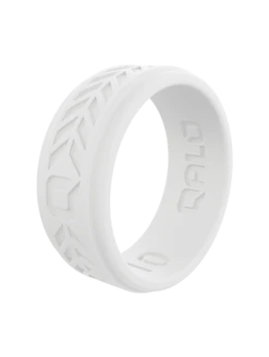 Men's White Chevron Silicone Ring -Silicone Jewelry & Accessories QLO.Men sStepEdge.Chevron.White .Angle
