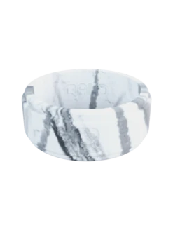 Men's White Marble Step Edge Silicone Ring -Silicone Jewelry & Accessories QLO.Men sStepEdge.WhiteMarble.Front