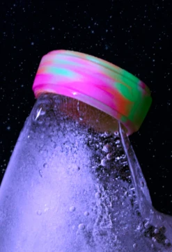 Men's Aurora Polished Step Edge Silicone Ring -Silicone Jewelry & Accessories QLO.MensModern NorthernLights.Pink .AngleHover