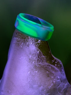 Men's Aurora Polished Step Edge Silicone Ring -Silicone Jewelry & Accessories QLO.MensModern NorthernLights.Purple.AngleLifestyle1