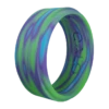 Men's Aurora Polished Step Edge Silicone Ring -Silicone Jewelry & Accessories QLO.MensModern NorthernLights.Purple.Angle