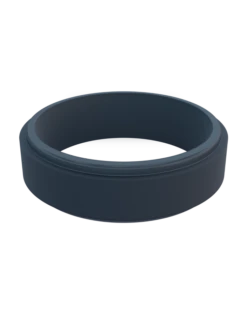 Men's Slate Grey Narrow Polished Step Edge Silicone Ring -Silicone Jewelry & Accessories QLO.MensNarrowPolishedStep.SlateGrey.CMZ
