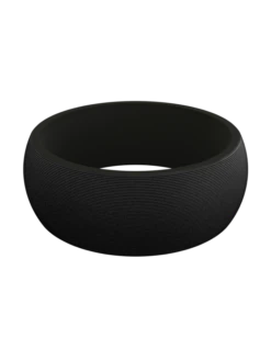 Men's Satin Silicone Ring -Silicone Jewelry & Accessories QLO.MensSatin.Black .CMZ