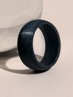 Men's Satin Silicone Ring -Silicone Jewelry & Accessories QLO.MensSatin.Black .Lifestyle1