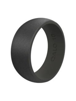 Men's Satin Silicone Ring -Silicone Jewelry & Accessories QLO.MensSatin.Tungsten.Angle