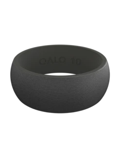 Men's Satin Silicone Ring -Silicone Jewelry & Accessories QLO.MensSatin.Tungsten.Front