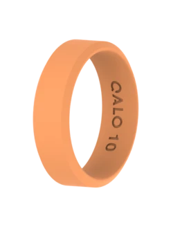 QALO Conscious Men's Modern Ring -Silicone Jewelry & Accessories QLO.PelaPrinted.Cantaloupe.Men Angle 4c5bddfc bb83 4e2f 92a7 1989d7f1f5e6