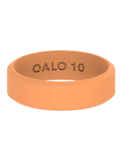 QALO Conscious Women's Modern Ring -Silicone Jewelry & Accessories QLO.PelaPrinted.Cantaloupe.Men Front