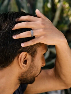 QALO Conscious Men's Modern Ring -Silicone Jewelry & Accessories QLO.Pela .Mens .Modern.SharkSkin.Lifestyle1