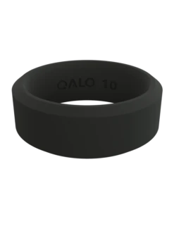 QALO Conscious Men's Modern Ring -Silicone Jewelry & Accessories QLO.Pela .Modern.Black .Angle