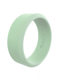 QALO Conscious Women's Modern Ring -Silicone Jewelry & Accessories QLO.Pela .Women sModern.SageGreen.Front