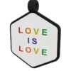 Rainbow Love Is Love Hex Dog ID Tag -Silicone Jewelry & Accessories QLO.ProudLaunch.PDP .DogTag.Flag .Horizontal