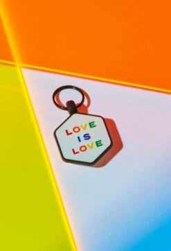 Rainbow Love Is Love Hex Dog ID Tag -Silicone Jewelry & Accessories QLO.ProudLaunch.PDP .DogTag.Flag .Hover
