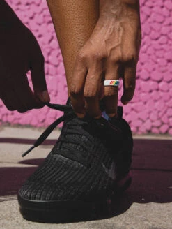 Rainbow Pride Flag Modern Silicone Ring -Silicone Jewelry & Accessories QLO.ProudLaunch.PDP .Flag .Lifestyle2 2023Update