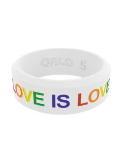 Rainbow Love Is Love Modern Silicone Ring -Silicone Jewelry & Accessories QLO.ProudLaunch.PDP .LoveisLoveRainbow.Horizontal