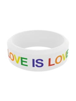 Rainbow Love Is Love Modern Silicone Ring -Silicone Jewelry & Accessories QLO.ProudLaunch.PDP .LoveisLoveRainbow.Horizontal.Customizer