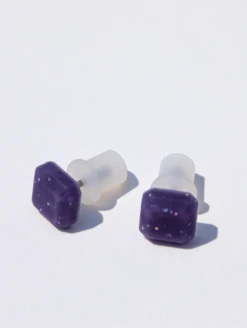 Emme Solar Spell Earrings -Silicone Jewelry & Accessories QLO.Solar .Spell .Functional.Jewelry.Emme .Earring.Purple.eCom .PDP .3