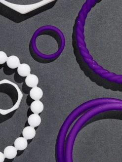 Women's Solar Spell Essential Bangles -Silicone Jewelry & Accessories QLO.Solar .Spell .Functional.Jewelry.Essential.Bangles.Purple.eCom .PDP .3