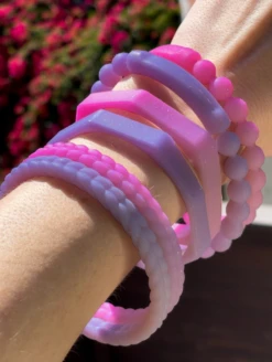 Women's Solar Spell Essential Bangles -Silicone Jewelry & Accessories QLO.Solar .Spell .Functional.Jewelry.Essential.Bangles.Purple.eCom .PDP .4