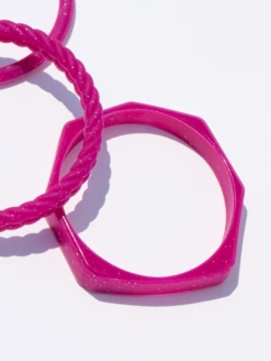 Women's Solar Spell Lake Bracelet -Silicone Jewelry & Accessories QLO.Solar .Spell .Functional.Jewelry.Lake .Bracelet.Pink .eCom .PDP .3