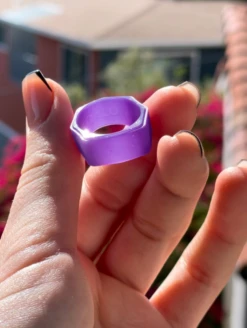 Women’s Solar Spell Lake Silicone Ring -Silicone Jewelry & Accessories QLO.Solar .Spell .Functional.Jewelry.Lake .Ring .Purple.eCom .PDP .4