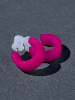 Step Solar Spell Earrings -Silicone Jewelry & Accessories QLO.Solar .Spell .Functional.Jewelry.Step .Earring.Pink .eCom .PDP .3