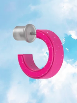 Step Solar Spell Earrings -Silicone Jewelry & Accessories QLO.Solar .Spell .Functional.Jewelry.Step .Earring.Pink .eCom .PDP .4