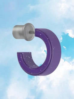 Step Solar Spell Earrings -Silicone Jewelry & Accessories QLO.Solar .Spell .Functional.Jewelry.Step .Earring.Purple.eCom .PDP .4