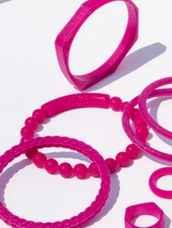 Women's Solar Spell Tranquil Bracelet -Silicone Jewelry & Accessories QLO.Solar .Spell .Functional.Jewelry.Tranquil.Bracelet.Pink .eCom .PDP .3