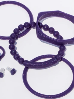 Women's Solar Spell Tranquil Bracelet -Silicone Jewelry & Accessories QLO.Solar .Spell .Functional.Jewelry.Tranquil.Bracelet.Purple.eCom .PDP .3