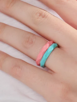 Women's Natural Stone Drift Double Stack -Silicone Jewelry & Accessories QLO.Stackables.NaturalStone.Drift .Women Lifestyle 01