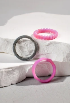 Women's Natural Stone Moonlight Triple Stack -Silicone Jewelry & Accessories QLO.Stackables.NaturalStone.Moonlight.Women Hover