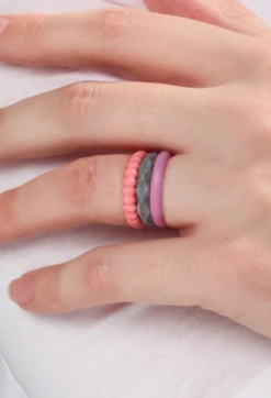 Women's Natural Stone Twilight Triple Stack -Silicone Jewelry & Accessories QLO.Stackables.NaturalStone.Twilight.Women Hover