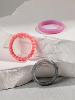 Women's Natural Stone Twilight Triple Stack -Silicone Jewelry & Accessories QLO.Stackables.NaturalStone.Twilight.Women Lifestyle 02