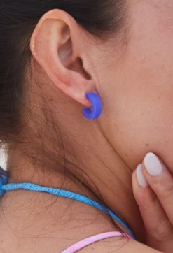 Women's Translucent Step Earrings -Silicone Jewelry & Accessories QLO.Translucent.Functional.Jewelry.3.24.Step .Earring.Blue .Glass .Women Hover