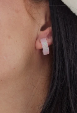 Women's Translucent Step Earrings -Silicone Jewelry & Accessories QLO.Translucent.Functional.Jewelry.3.24.Step .Earring.Pink .Prisim.Women Hover